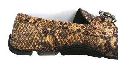 SALVATORE FERRAGAMO Python Snakeskin Leather Loafers Shoes  display picture 1