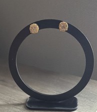 14K Gold Plated Tone Round Stud Fashion Earrings Metal for Lobe