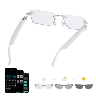 Real-Time AI Translation Glasses, Bluetooth Smart Eyewear for 164 Languages, Pho