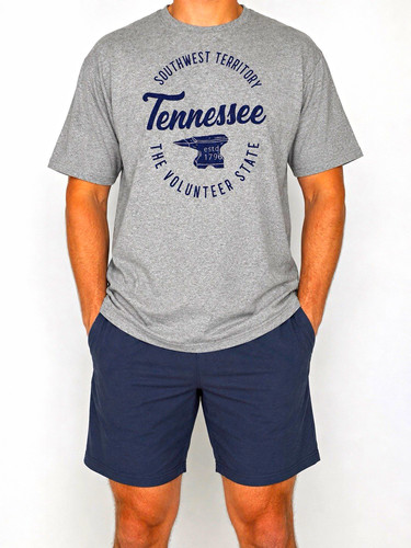 Fruit of the Loom HD Cotton Gray Tennessee Graphic Crew Neck T-Shirt Men's 2XL