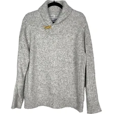 Schott Bros NYC Mens Medium M Gray Midweight Shawl Collar Sweater Wool Blend 