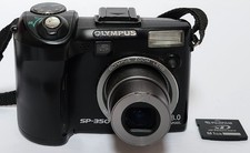Olympus SP-350 8.0MP Digital Camera Black Tested W/ Batteries  Memory Card