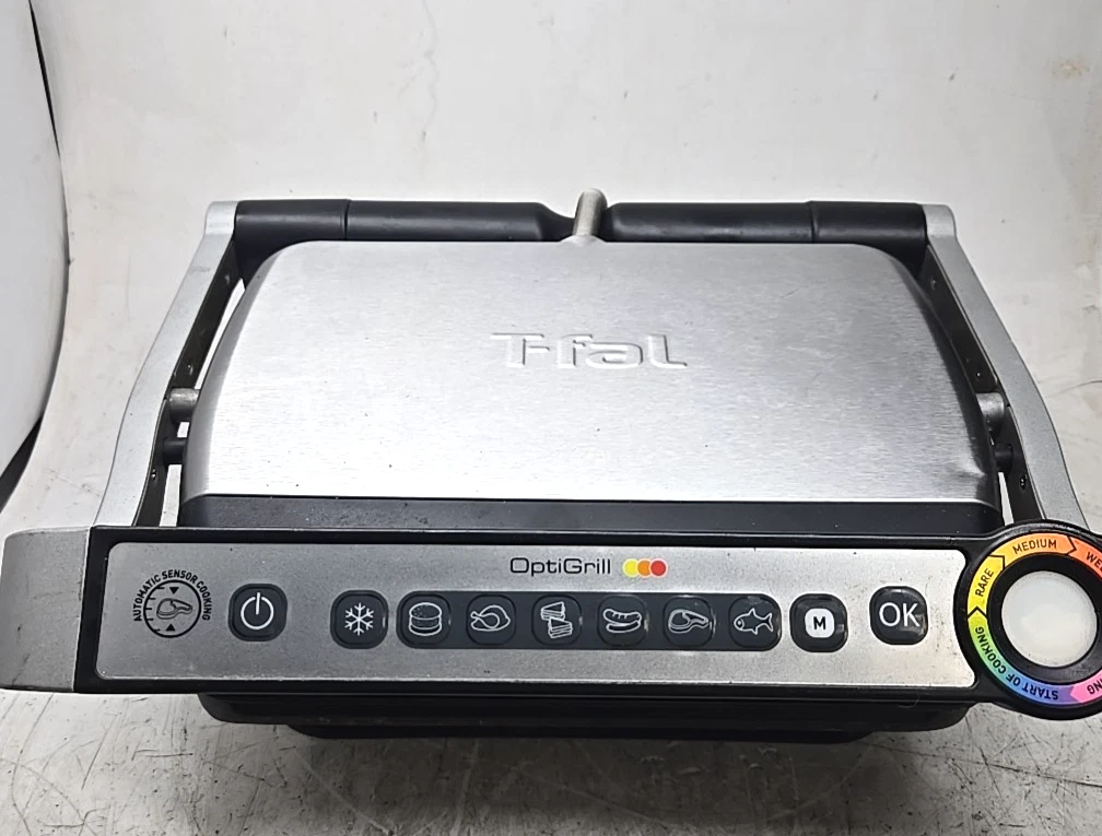 T-Fal OptiGrill Indoor Stainless Steel Grill Meat Sensor 8351 Panini Burgers
Opens in a new window o