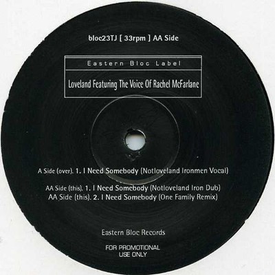 Loveland Featuring Rachel McFarlane - I Need Somebody (12'', Promo)