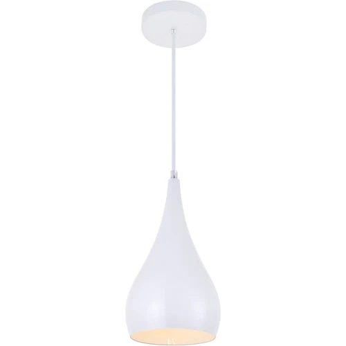 Living District LDPD2001WH Nora 1 Light 6 inch White Pendant Ceiling Light - Picture 3 of 8