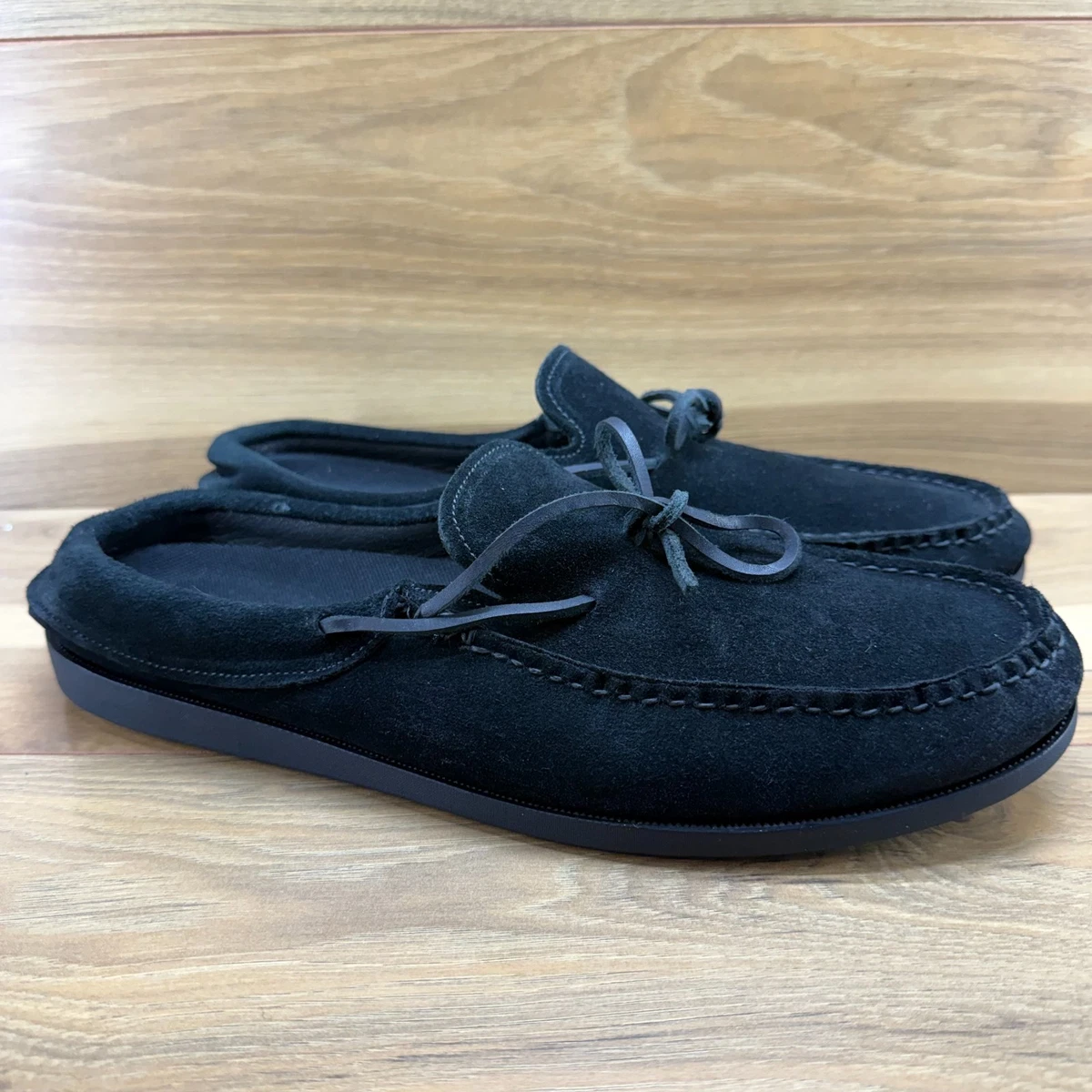 EASYMOC Moc Toe Slip On Mules Loafers Mens 12 Black Suede  display picture 1