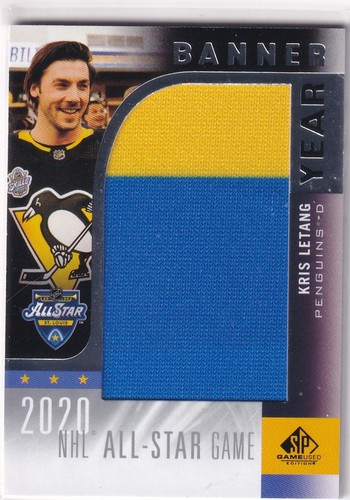 20/21 UD SP GAME USED KRIS LETANG BANNER YEAR ALL STAR BANNER 2CL