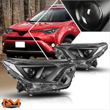 For 16-18 Rav4 Projector Black Housing Headlight Clear Side Corner Signal Lamps