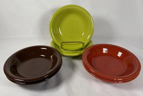 Lot 6 Fiestaware Fruit Dessert Sauce Bowls Lemongrass Paprika Chocolate 5 3/8”