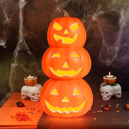Calabazas Rocinha Plástico Jack O Linterna con Luces Espeluznantes - Funciona con Pilas - Imagen 4 de 8