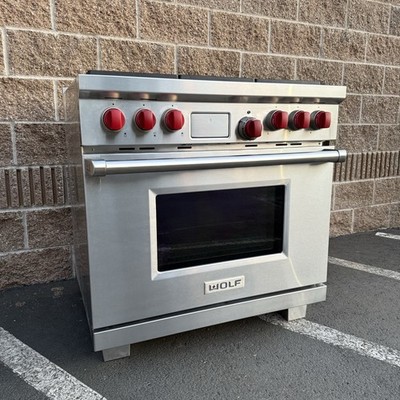 Wolf 36” Professional Dual Fuel Natural Gas Range Six Burner (DF366) | eBay