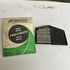 Juego de brocas Precision Twist Drill Co. 61-80 índice Huot EE. UU. tamaño de taladro de alambre