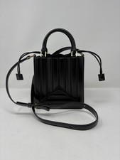 Mlouye Black Leather Sera Tall Tote Mini Bag Crossbody Bucket
