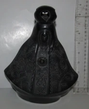 Negro Oaxaca Mexico Folk Art Black Clay Pottery Statue-Virgin Mary- 8" tall (B6)
