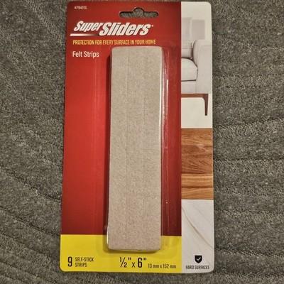 2 pack of Super Sliders 9 ct 1/2 x 6'' Rectangle Self Stick Felt Furniture Pads 