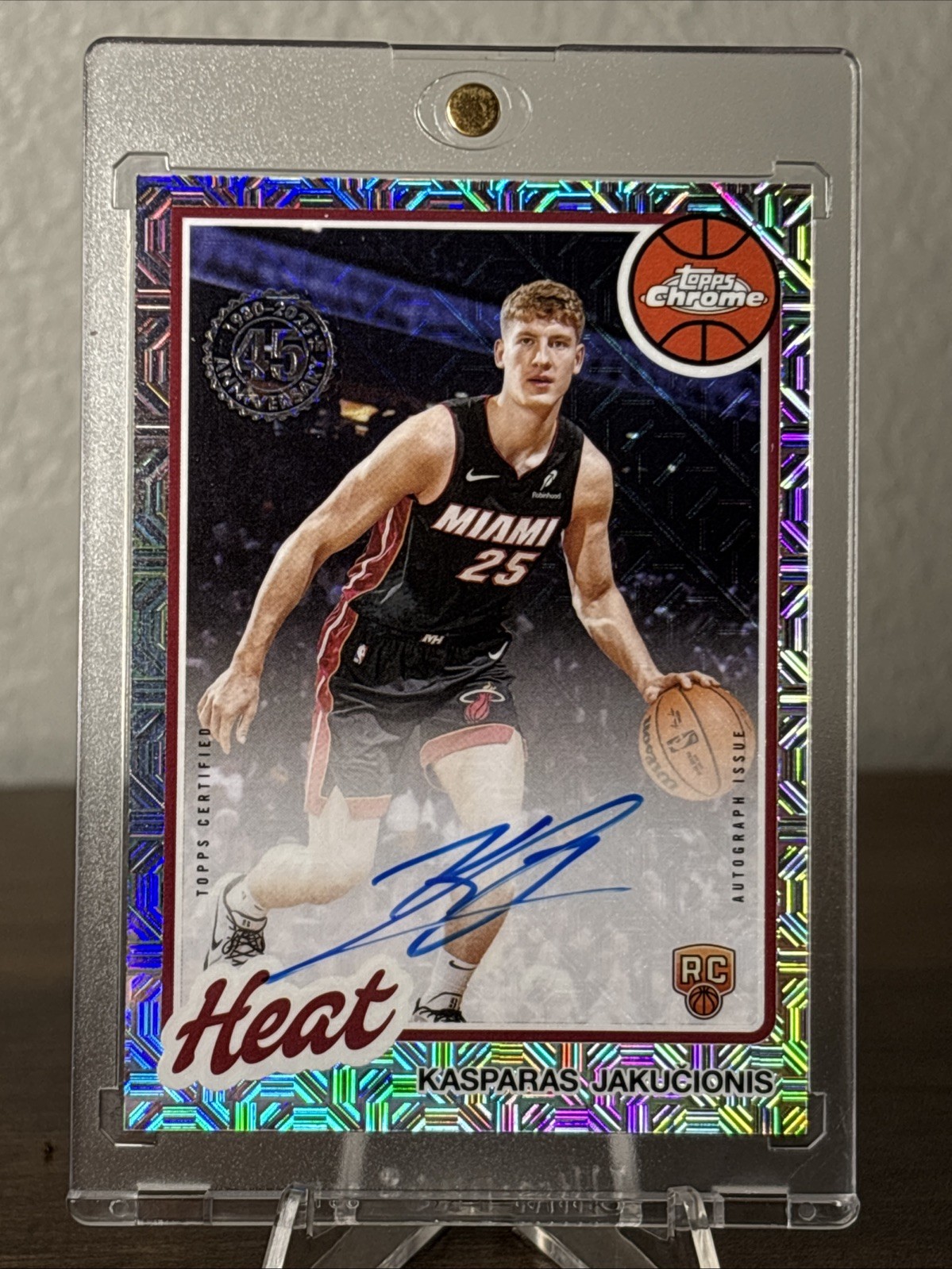 2025-26 Topps Chrome Silver Pack Kasparas Jakucionis Rookie RC On Card Auto Heat