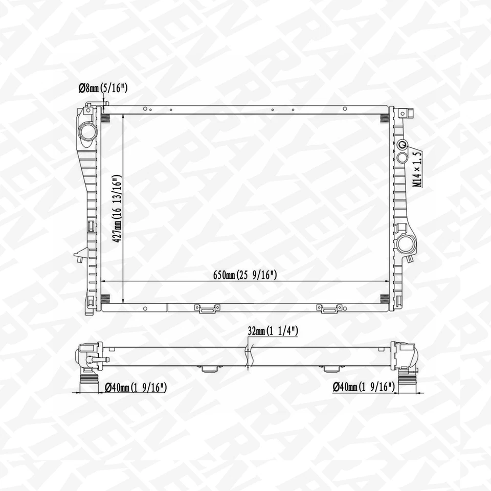 For 1994-1999 BMW 528i/540i/740i/750iL Aluminum Core Radiator DPI1401 1702969 - Image 3 of 4