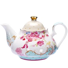 Tea Pot Bone China Floral Design Vintage Teapot Loose Tea Women and Tea lover...