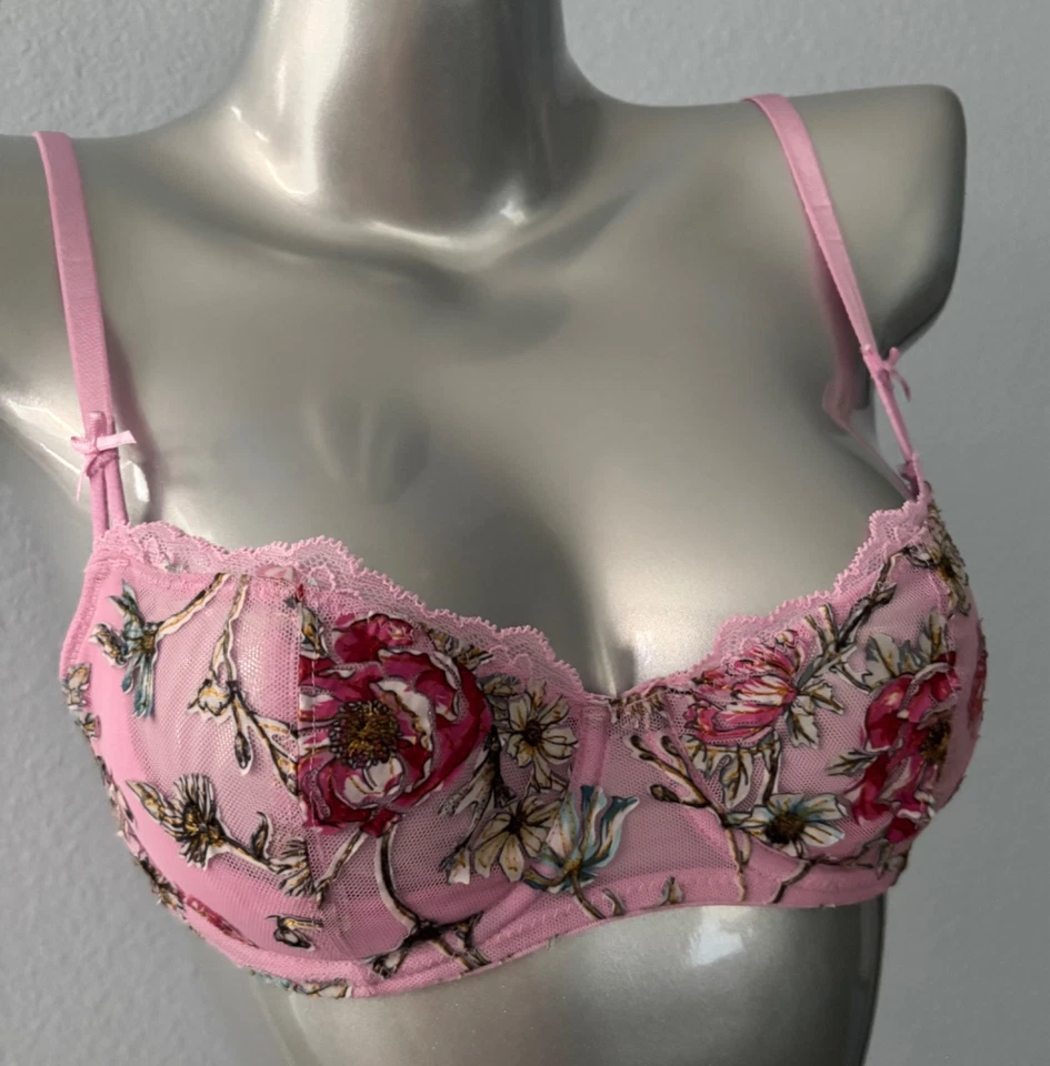 Victoria's Secret Nwt Dream Angels Unlined Uplift Sling Embroidered Floral Bra - Image 2 of 4