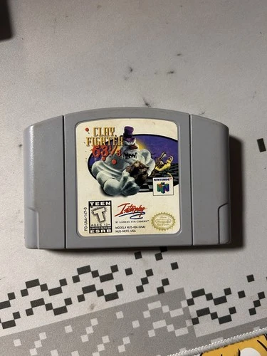 Clay Fighter 63 1/3 Nintendo 64 N64 1997 Authentic Cartridge Tested Working