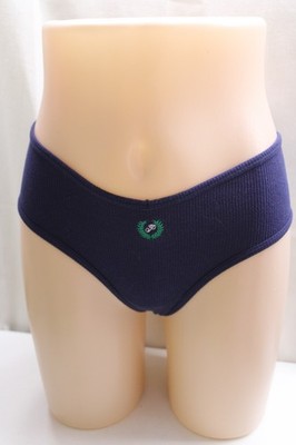 Victoria's Secret PINK no-show boyshort style panties Navy ribbed cot/pol/ela S