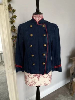 Ralph Lauren Vintage Blue Military Officer Jacket Gold Engraved Buttons Size S - Image 1 of 4
