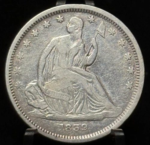 1839 US Seated Liberty Half Dollar 50C Silver Coin