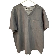 Figs Technical Collection Mens XL Leon V-Neck Scrub Top Heather Charcoal FM1500
