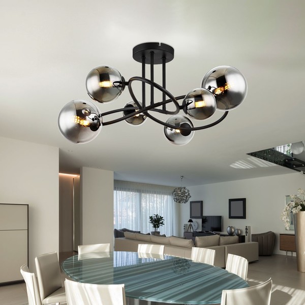 Deckenleuchte Deckenlampe Wohnzimmerleuchte Led Metall Glas Biglight-image
