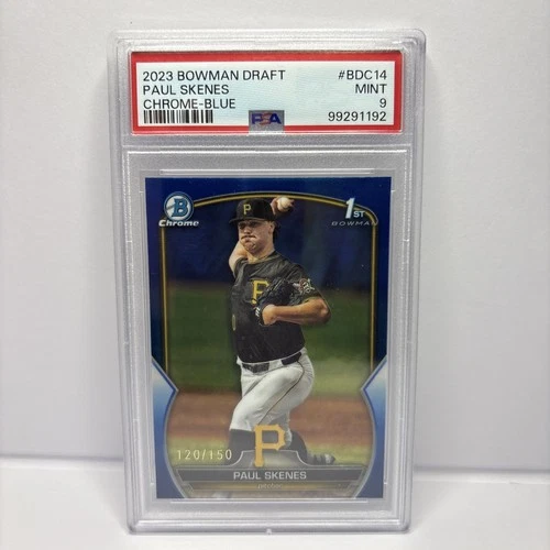 2023 Bowman Draft Paul Skenes 1st Bowman Chrome Blue /150 PSA 9 Pirates RC