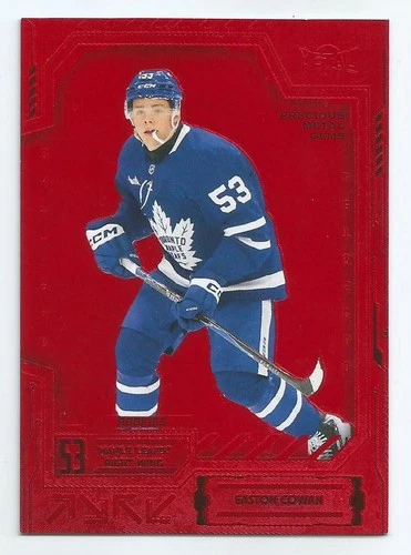 2025-26 Metal Universe Easton Cowan RC Precious Metal Gems PMG Red 007/100 #134