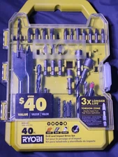 RYOBI Drill and Impact Drive Kit Drill Driver Bits Driving Bit Set 40 Piece