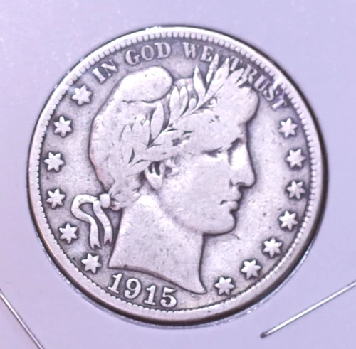 1915D BARBER SILVER HALF DOLLAR