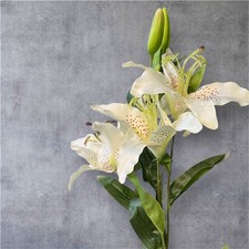 Artificial Tiger Lily Large Stem Long Silk Flower Spray Realistic Faux Floral