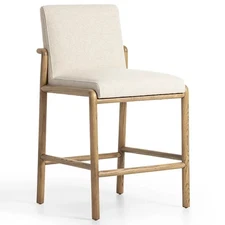 NEW IN BOX: Four Hands Taki Bar and Counter Stool Natural/Biege/Brown Wood