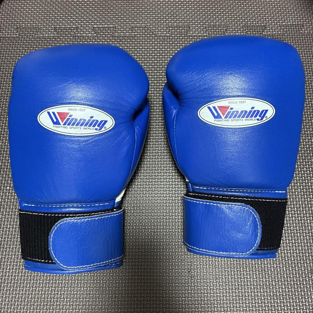 【極美品】winning　10oz　グローブ　ブルー　正規品　MS-300B Winning Boxing Gloves MS-300B Professional Tape Type 10oz
