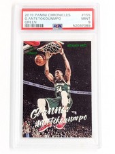2019-20 Panini Chronicles Green #155 Giannis Antetokounmpo PSA 9 Milwaukee Bucks