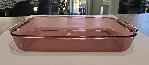 Pyrex Cranberry Lila 3 Quart 13x9x2" 233-R Kasserolle Glas Backform - Bild 4 von 8