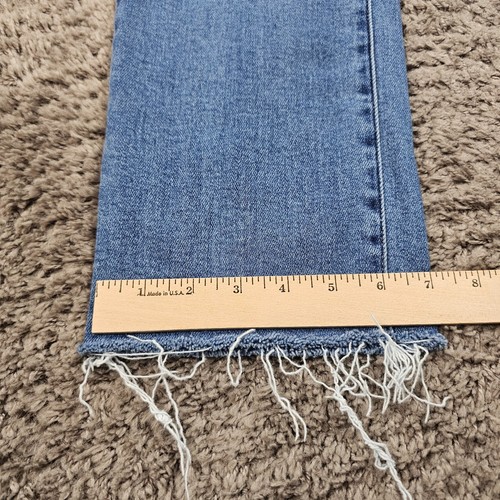 Hidden Jeans Women 27 Straight High Rise Light Wash Frayed Denim Stretch 25x28 - Picture 7 of 13