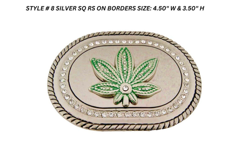 Rasta Reggae Belt Buckle New Men Silver Green Metal Style Rhinestones Fashions - Picture 2 of 6