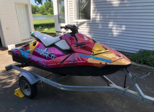 Seadoo Spark trixx Bombardier 2up + 3up Jet Ski Graphic Kit Decal Wrap colorful - Picture 4 of 4