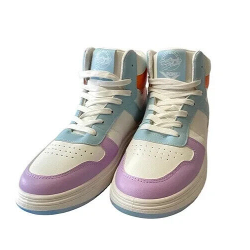 NUOVE scarpe Pony City Wings Hi Top bianco pastello viola multicolore PP2 donna 6 5 M