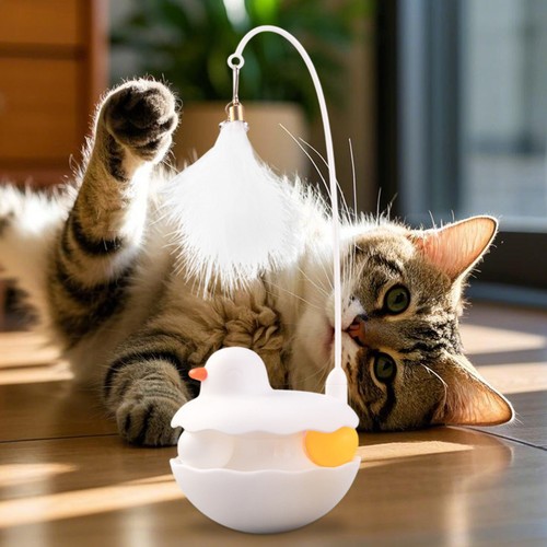 Cat Toys Interactive Kitten Toy Detachable Feather Lightweight Resin Duck - Picture 11 of 14