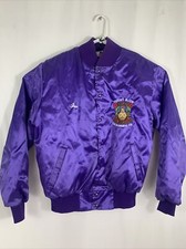 Vintage Men s Large Bomber Jacket Purple Royal Court of Jesters Sacramento CA
