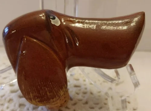 Vtg Red Ware Pottery Hand Painted Whiskey Hound Liquor Decanter Norleans Japan