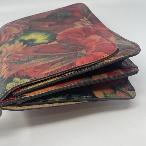 Patricia Nash Sienna Sunset Crossbody Bag Handtasche 2 Flap Burgundy Floral Leder - Bild 7 von 19