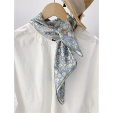 New Boutique 14 Momme Twill Silk Scarf Necktie Hairband Print Square Scarf 68cm