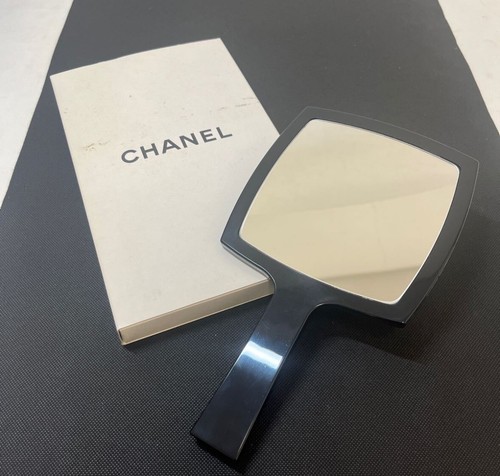CHANEL Pre-owned Beauty CC LOGO Hand Mirror Black Vintage From Japan　Novelty