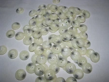Bag of 100 One Inch Ivory Grooved & Gray Spot Two Hole Buttons