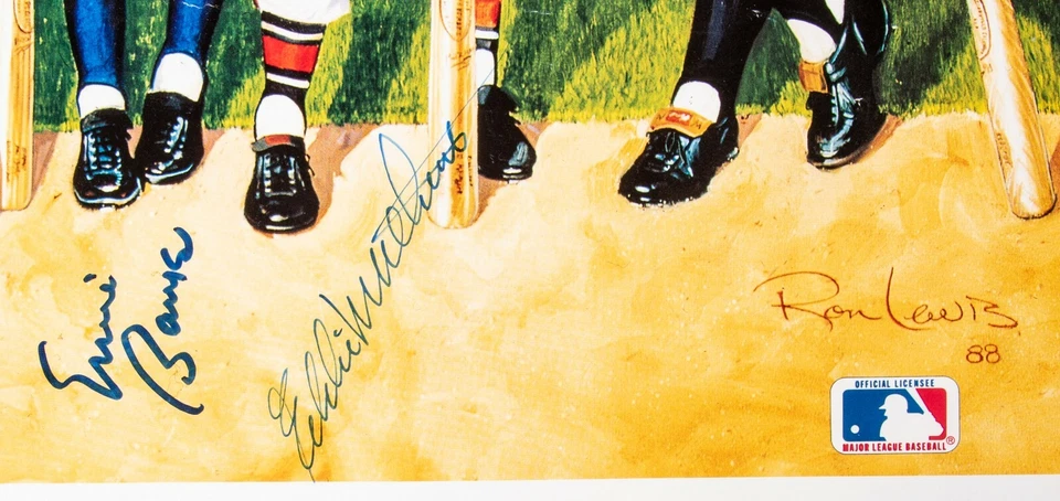 Mickey Mantle Ted Williams Willie Mays Signed 500 Home Run Photo CREASED JSA COA - Image 2 of 4